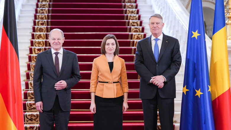 Photo of video | Trilaterală Iohannis-Scholz-Sandu, la Palatul Cotroceni: „Unii au vrut ca R. Moldova să cadă, însă ea se ține dreaptă”